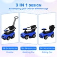 thumbnail image 4 of Aosom 2 In 1 Kid Ride on Push Car Stroller Sliding Ride on Car with Horn Music Light Function Secure Bar Ride on Toy for Boy Girl Toddlers 1-3 Years Old Blue, 4 of 10