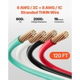 thumbnail image 2 of VEVOR THHN Wire 6 AWG Black White Red and 8 AWG Green Stranded Copper Wire 120 ft, 2 of 9