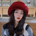 thumbnail image 4 of Ladies Hat Keep Warm Solid Color Stylish Bright Color Coldproof Fisherman Cap, 4 of 4
