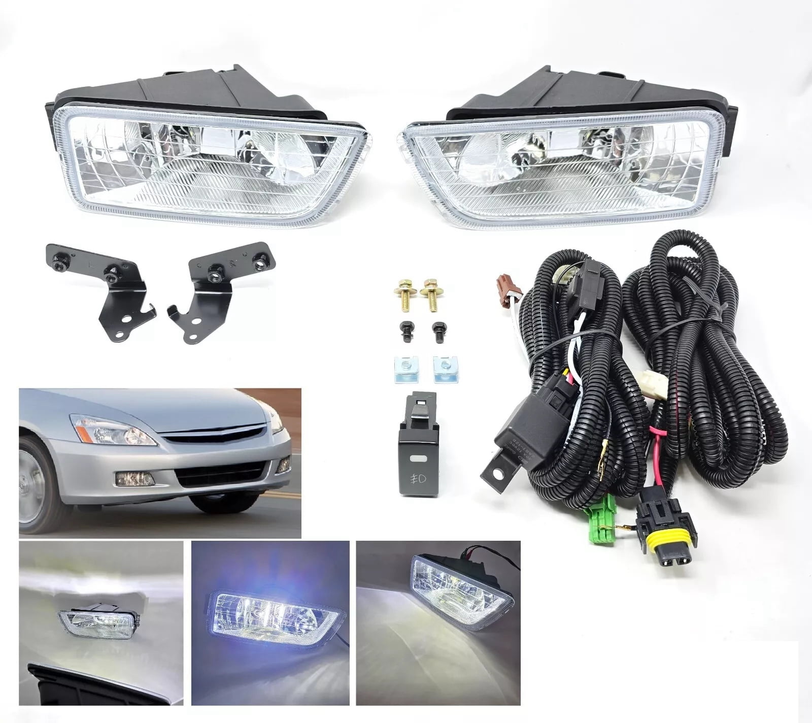 UFRAME Built-in LED Fog Light Kit Fits 2018 2019 Honda Accord Sedan 4-Door Model EX EX-L Hybrid LX Sport Touring - Foto 7