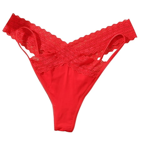 Bigersell Womens Bikini Underwear Clearance Bikini Underwear Women High Cut Panty Style P-38 Cotton Plus Size Panties Thongs Ladies High Waist Briefs Mid Waist Women s Briefs Red S