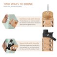 thumbnail image 2 of MUKOKO 24oz Glass Water Bottle, Motivational Water Tumbler with 2 Lids and Straw, Time Marker Reminder Silicone Sleeve, Amber, 2 of 7