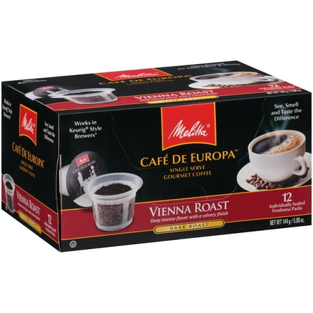 Melitta Café de Europa Vienna Roast Dark Roast Single Serve Gourmet Coffee 12 ct Box