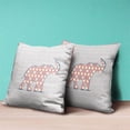 thumbnail image 4 of Amrita Sen Designs  16 x 16 in. Elephant Silhouette Duo Broadcloth Indoor & Outdoor Zippered Pillow - Grey, Beige & Blue, 4 of 4