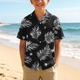 thumbnail image 2 of SERTG Boys Hawaiian Print Short Sleeve Shirt Turndown Collar Button Down Casual Top For Boys 3-15 Years Old Summer Fashion Shirt, 2 of 8