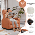 thumbnail image 5 of Alden Design Faux Leather Push Back Theater Recliner Chair with Footrest, Tan, 5 of 12
