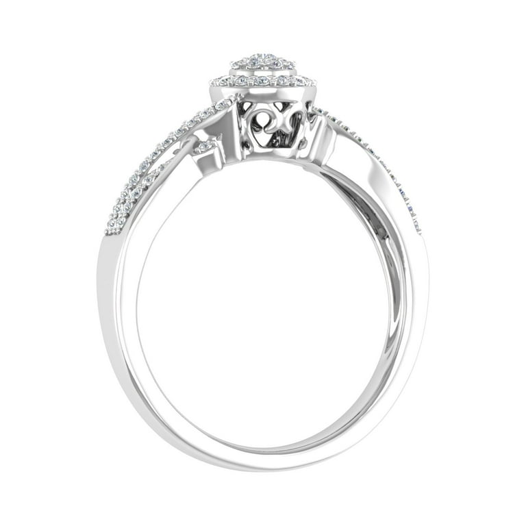 1 4 Carat Round Diamond Engagement Ring in 14K White Gold Ring Size 10 I1 I2 Clarity