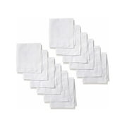 Men's Formal White  Extra Soft Finish 12Pc Handkerchiefs