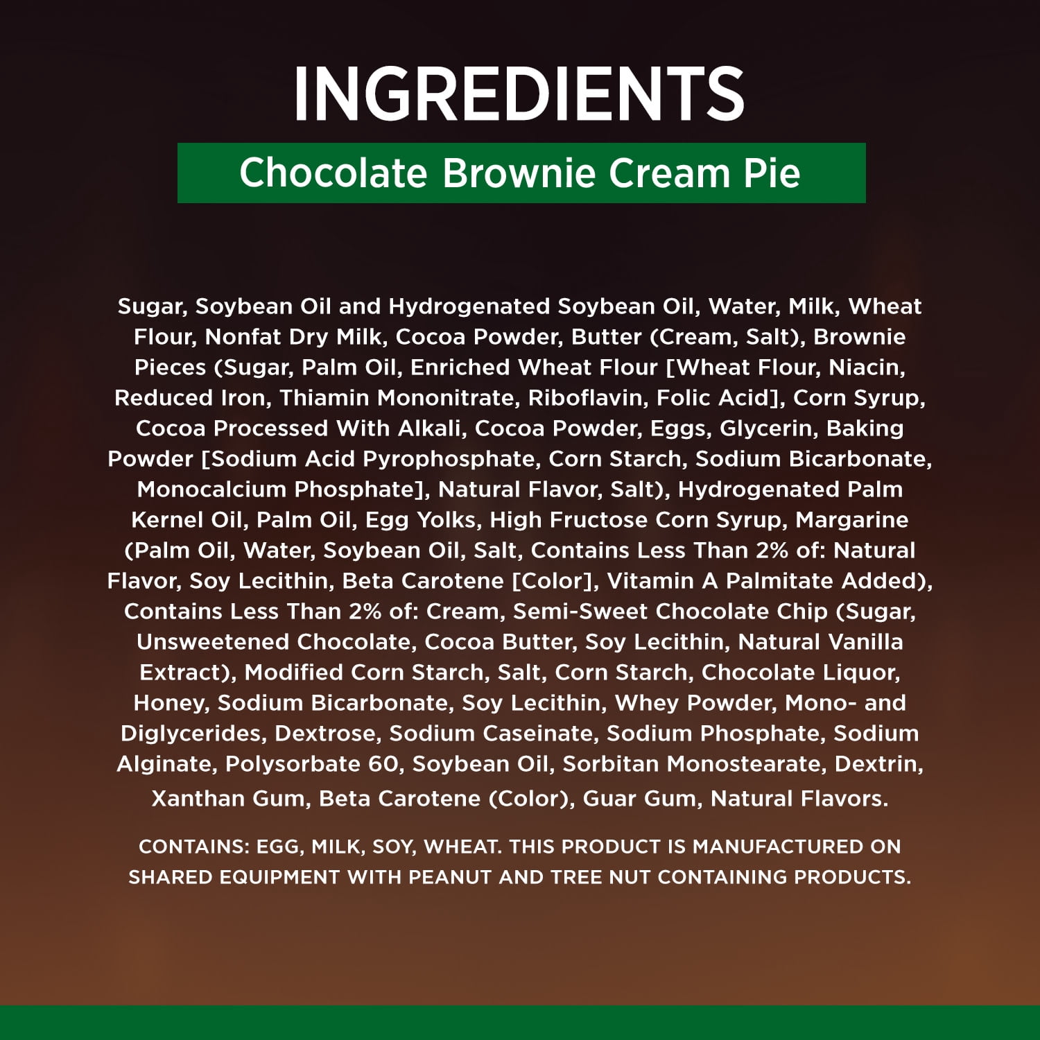 Marie Callender's Chocolate Brownie Cream Pie, Thaw & Serve Frozen Dessert, 25 oz.