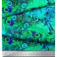thumbnail image 3 of Soimoi Green polyester Crepe Fabric Colorful Butterfly Print Sewing Fabric Yard 42 Inch Wide, 3 of 3
