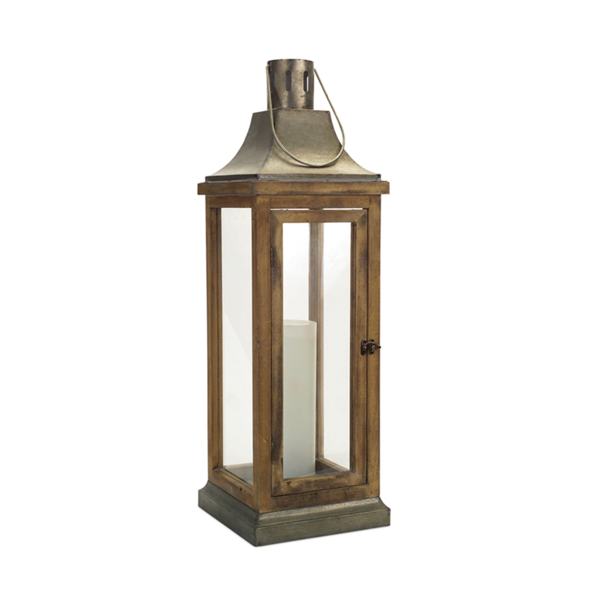 Lantern 39.5"H Metal/Wood