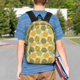 thumbnail image 4 of Rateoe Bee honey Pattern Student Backpack Water-resistant Backpack 15-inch Laptop Backpack Lightweight Adjustable School Backpack, 4 of 6
