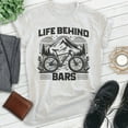 thumbnail image 2 of Life Behind Bars Bike T-shirt, Unisex Women's Men's Bicycle Cycling Mountain Bike Exercise Outdoors, Heather Ash, X-Small, 2 of 6