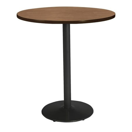 Pemberly Row 42 Round Top Breakroom Table Cherry Round Black Base Bistro Height