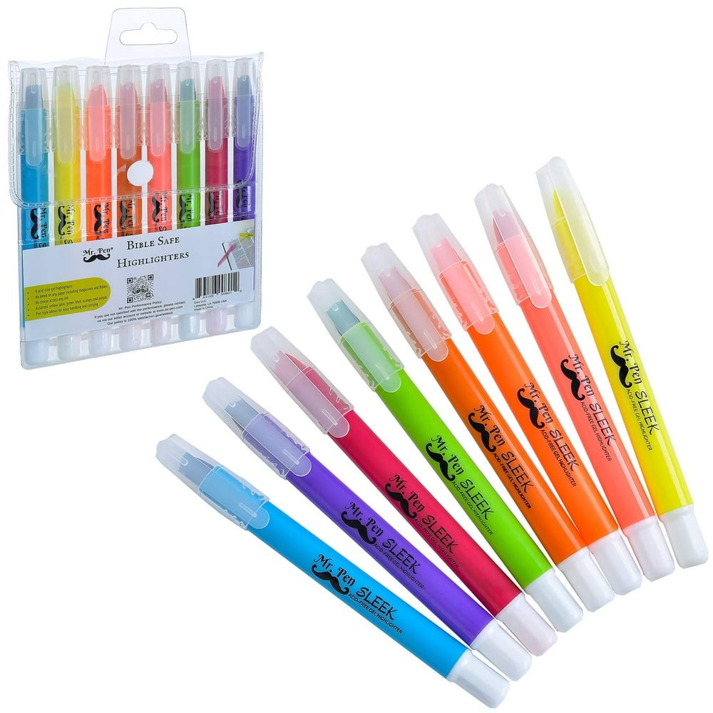 Mr. Pen No Bleed Gel Highlighter, Bible Highlighters, Assorted Colors