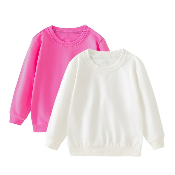 Lyrcatrment Pullover Tops For Boys Girls 2pc Crewneck Long Sleeve Sweatshirts Solid Color Fall Lightweight Cute Sweatshirt For Kids