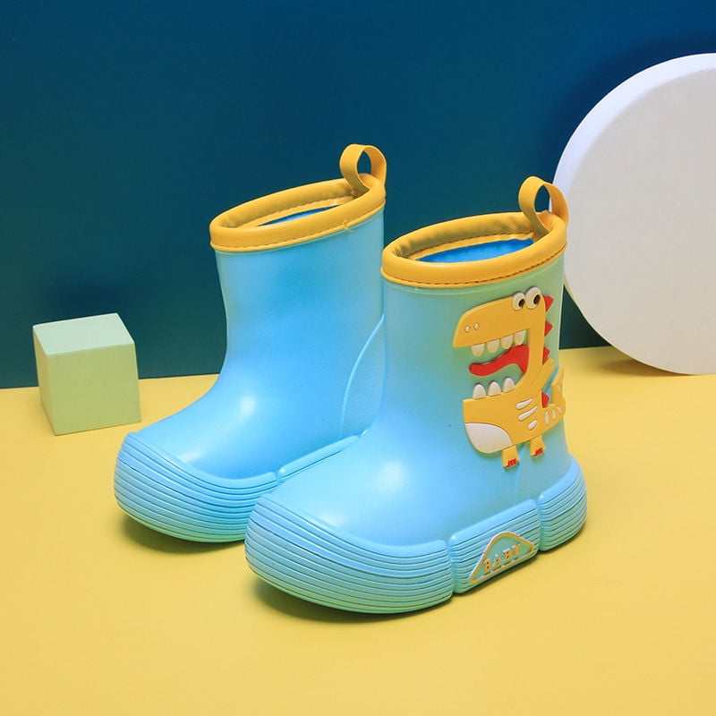 JIAGEYA Boys Girls EVA Rain Boots Cartoon Dinosaur Panda Design Waterproof Soft Sole Anti Slip High Top Shoes For Rainy Weather
