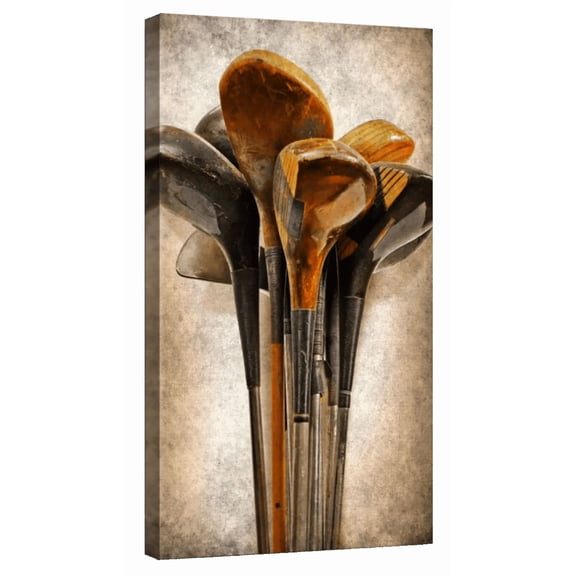 Elephant Stock Golf Club Collection Wall Art - Hobbies And Lifestyle Canvas Canvas - 12" x 24"