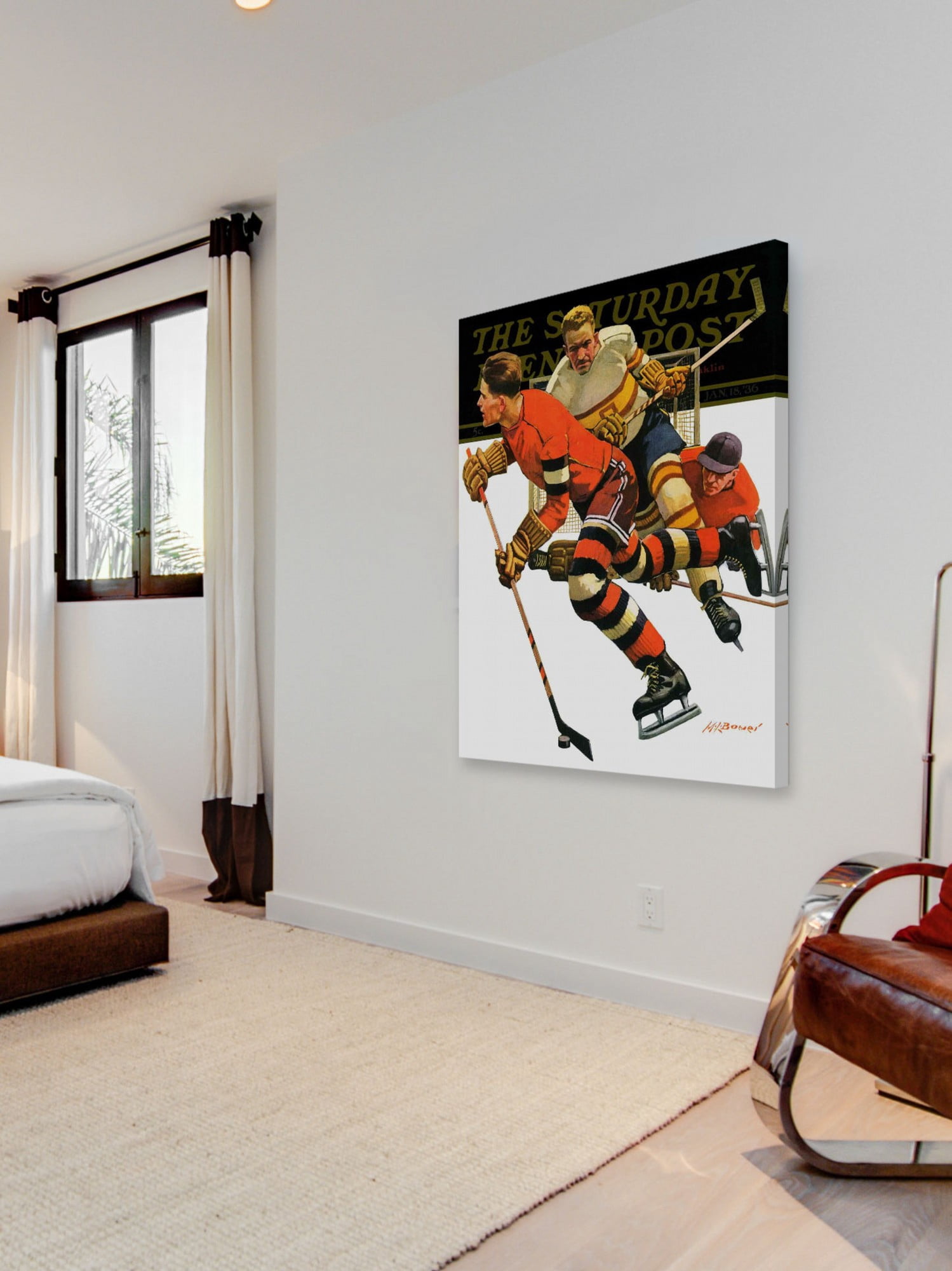 Marmont Hill Ice Hockey Match by Maurice Bower Painting Print on Canvas