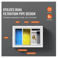 thumbnail image 2 of Commercial Grease Trap 8 LBS, Stainless Steel Interceptor, 2.8 GPM, Under Sink, Top Inlet, Restaurant Kitchen Oil Water Separator, 2 of 4