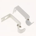 thumbnail image 3 of 2xSet of 2Pcs White Adjustable Metal Curtain Pole Rod Wall Hook Bracket, 3 of 8