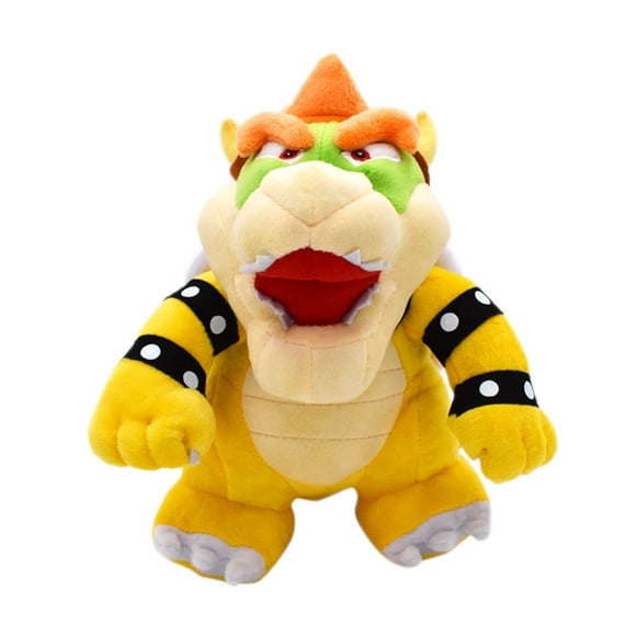 10" Super Maro Bowser King Koopa Plush Doll All Star Collection 1423 Jumbo Size Stuffed Plush Toy, Yellow