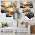 thumbnail image 4 of Designart "Sunset House by the Water Abstract I" Modern Landscape Beach Metal Art Living Room, 4 of 5