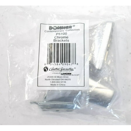 Donner Moen Contemporary Chrome Finish Towel Bar Brackets Square 3/4" P5100