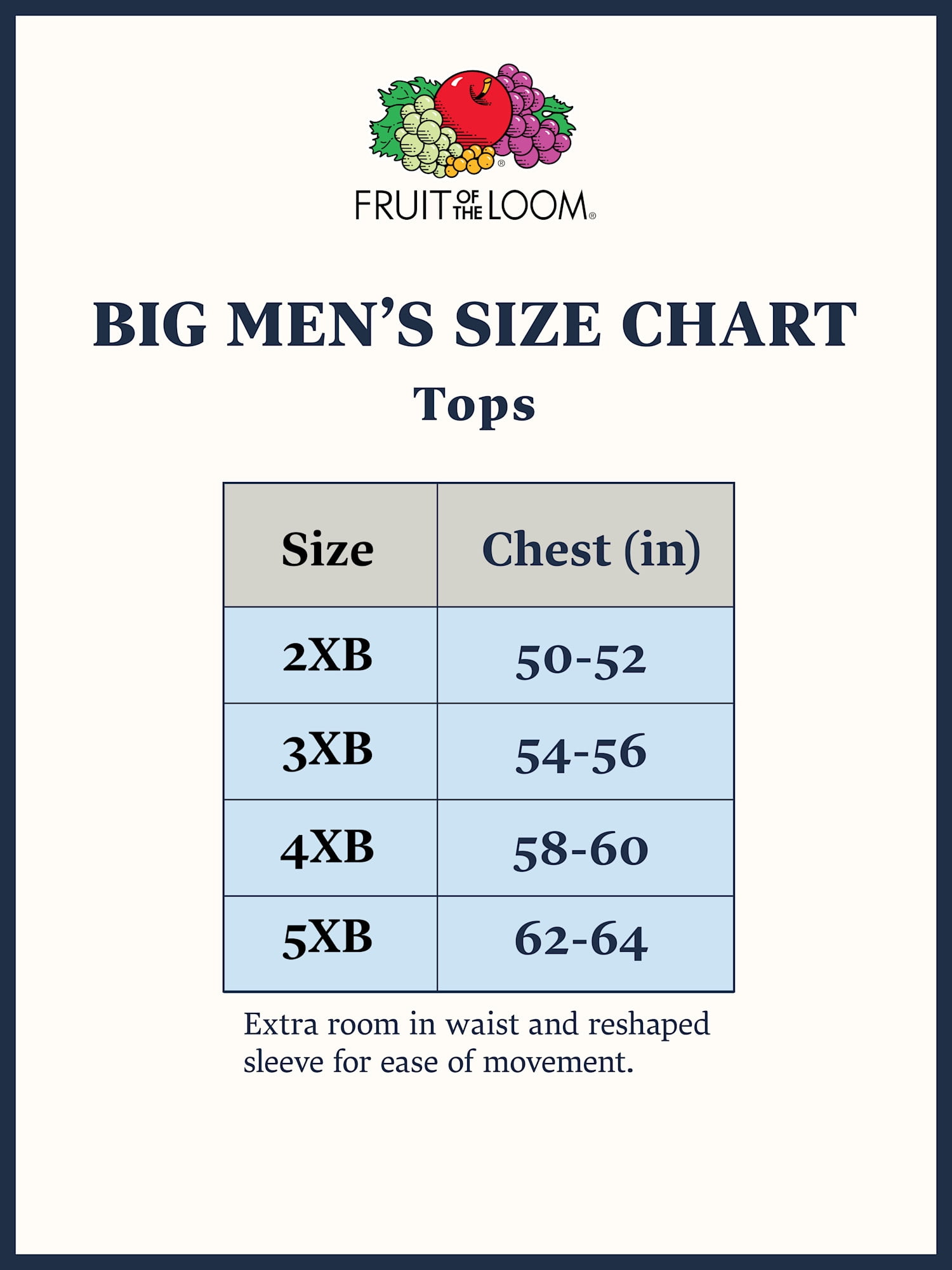3xb Size Chart