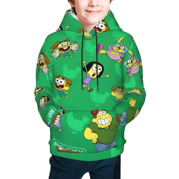 Big City Greens Hoodies for Boys Girls Youth, Cartoon Long Sleeve Athletic Pullover Hooded Sweatshirts Tops with Pockets for Kids