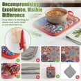 thumbnail image 5 of 2 Pcs Pot Holders with Pocket Cotton Pot Holder Oven Mitts for Kitchen Baking Cooking,Intricate Floral Mandala Pattern, 5 of 5