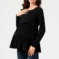 thumbnail image 6 of UFOUND Maternity Blouse Women's T Shirts Tiered Basic Solid Color Casual Pregnancy Tops Long Sleeves Shirt, 6 of 8