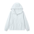 thumbnail image 6 of MORESEC Women's Plus Size Summer Fall Windbreaker Jackets Solid Casual Loose Thin Outerwear Lightweight Travel Beach Tops, White 2XL, 6 of 9
