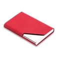 thumbnail image 3 of Simyoung Business Name Card Case - PU Leather & Stainless Steel Multi Card Case Holder Wallet Credit Card ID Case/Holder for Men & Women - Red, 3 of 7