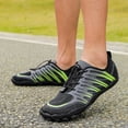 thumbnail image 3 of Women's Men's Breathable Slip On Water Shoes Outdoor Non Slip Camping Hiking Shoes Lightweight Five Finger Shoes Green Size 8.5, 3 of 4