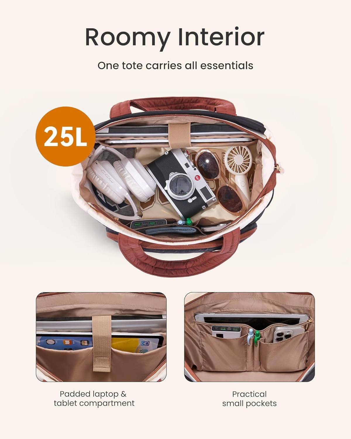 LOVEVOOK Tote Bag for Women, V-Quilted Puffer Tote Bag with Zipper, Large Puffy Shoulder Purse for Work Travel Nurse Teacher