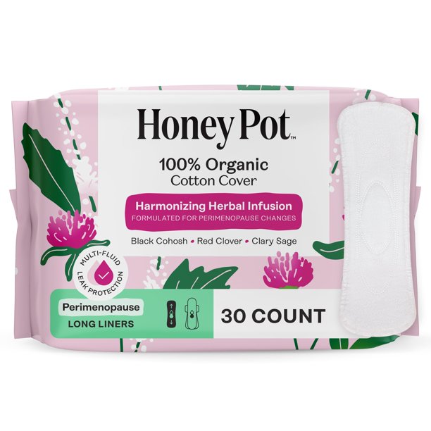 Protectores diarios para perimenopausia con hierbas The Honey Pot, 30 unidades
