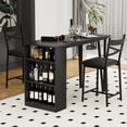 thumbnail image 5 of Dining Table Set for 2 with Drop Leaf, High Top Kitchen Bar Table with 3 Tier Storage Shelves & 2 Stool, Wood Bar Height Dining Room Set for Small Space Dinner Pub Breakfast Brunch, 5 of 7