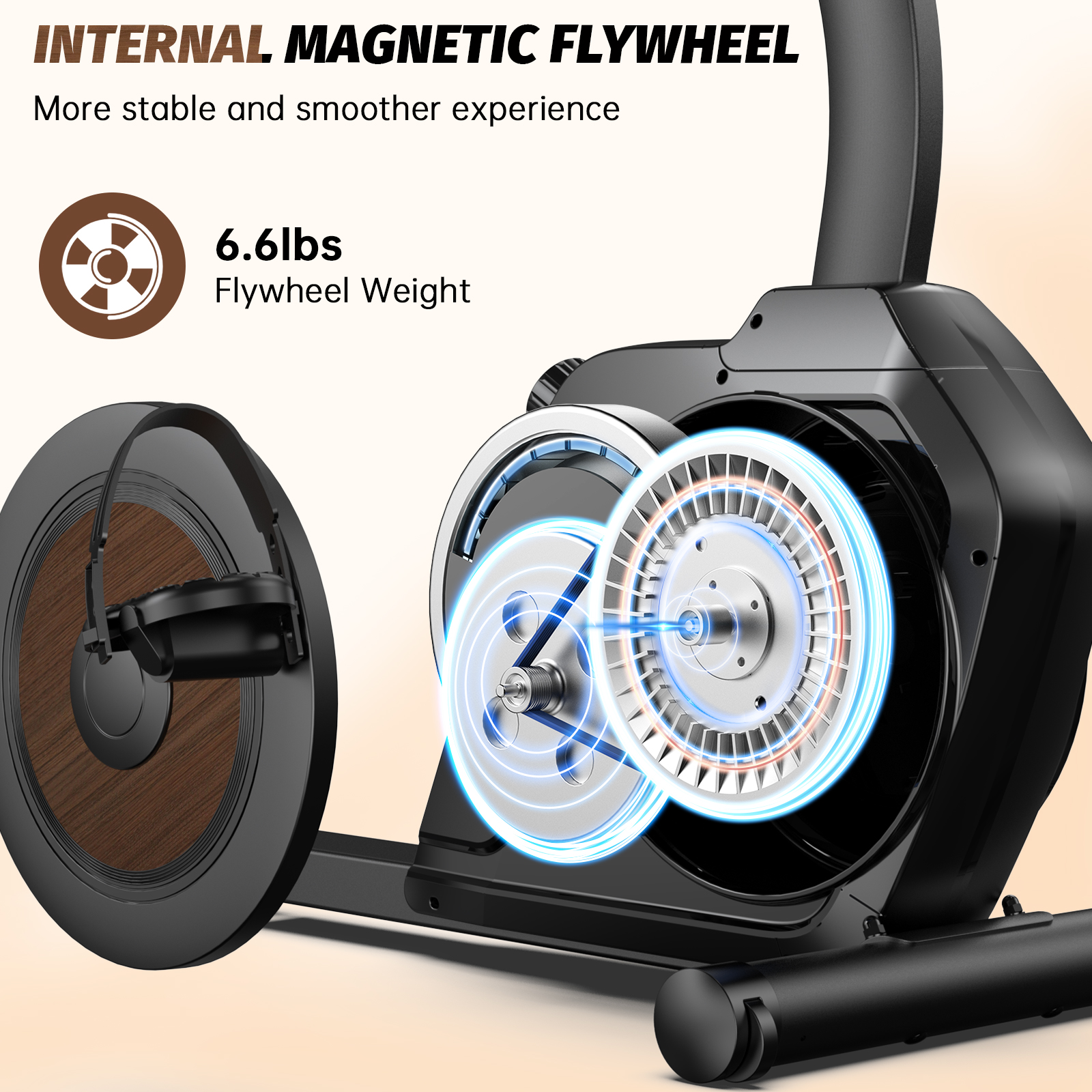 LNOW Magnetic Recumbent Exercise Bike with Bluetooth photo 5