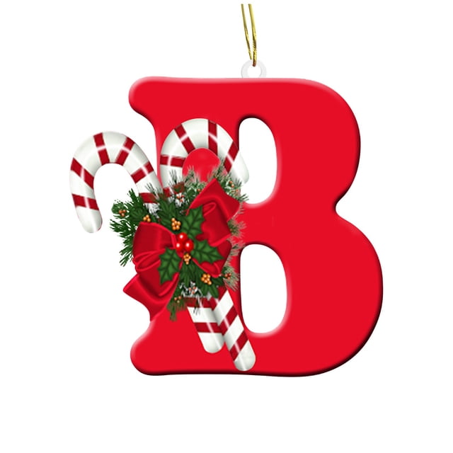 Adornos Navideños Personalizados con Letras para Árbol de Navidad (26 Piezas): Colgantes Acrílicos con Símbolos Navideños para Decorar Las Fiestas.