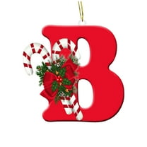 HBBKVI Personalized Letters Christmas Ornament, Acrylic Red 3.5" Alphabet Pendant for Xmas Tree Decor, Stocking Fillers