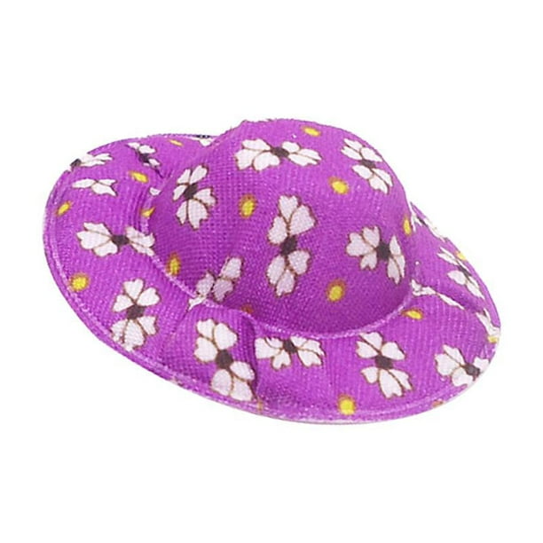 Muñeca de flores clásica, sombrero de muñeca, muñecas de escala 1:12, accesorios para el hogar púrpura