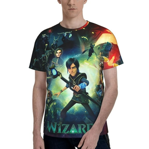 Troll Hunters Men's T Shirts Cartoon Graphic Short Sleeve Tees Novelty Casual Unisex Adults Tee Shirt Tops