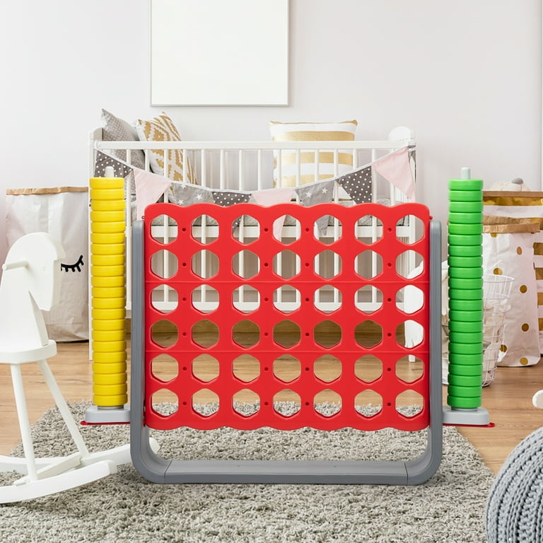 ZZZL Jumbo 4-to-Score Game Set for Kids and Adults, Red&Gray
