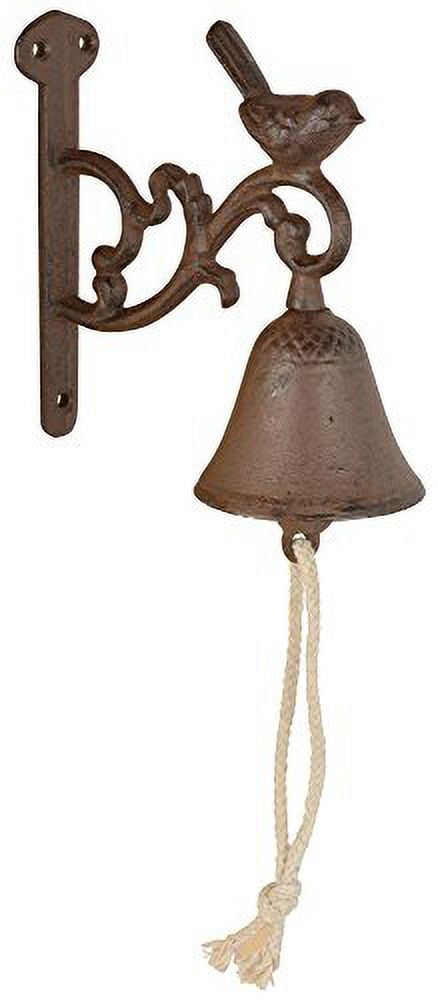 Esschert Design Cast Iron Doorbell Bird Rustic Wall Mount Brown Small