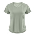 thumbnail image 7 of Yuanlong Womens T-Shirts Short Sleeve Yoga Top Crew Neck Back Crisscross Mesh Breathable Athletic Workout Stylish Casual Tee Top, 7 of 7