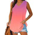 thumbnail image 3 of Blmnix Tank Tops Women Long Tank Tops Raglan Cotton Tank Top V Neck Tank Tops Red Tank Top Vest Tops for Women, 3 of 8
