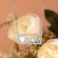 thumbnail image 3 of JeenMata Love Mom Moissanite Pendant Necklace in 18K White Gold over Silver, 3 of 6