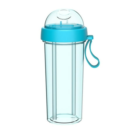

Cute Creative Handy Double Drinking Cup For Girls Portable Sports Plastic Water Bottle Lovers Drink Cup Outdoor Sports Cups Green L