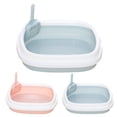 thumbnail image 2 of Cat Litter Pan Set High Edge Pet Litter Pan Set Cat Litter Box with Scoop, 2 of 10